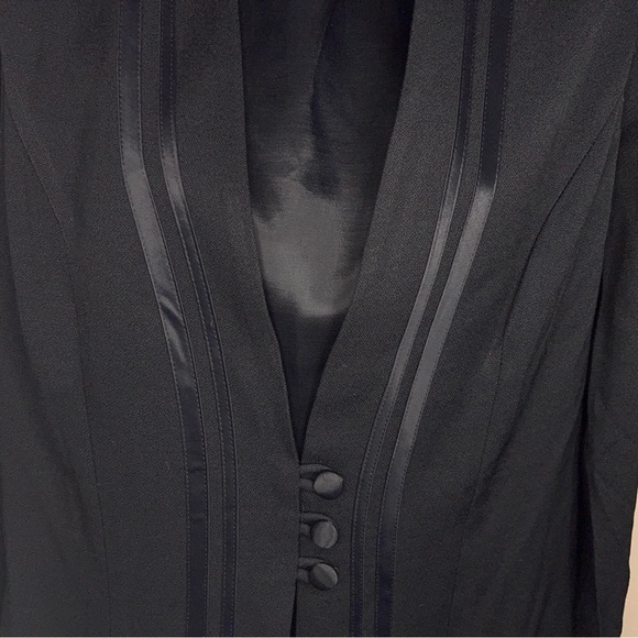 VINTAGE MICHAEL BLAKE 8 PETITE BLACK BLAZER TOP BLOUSE LONG SLEEVE - Picture 2 of 11